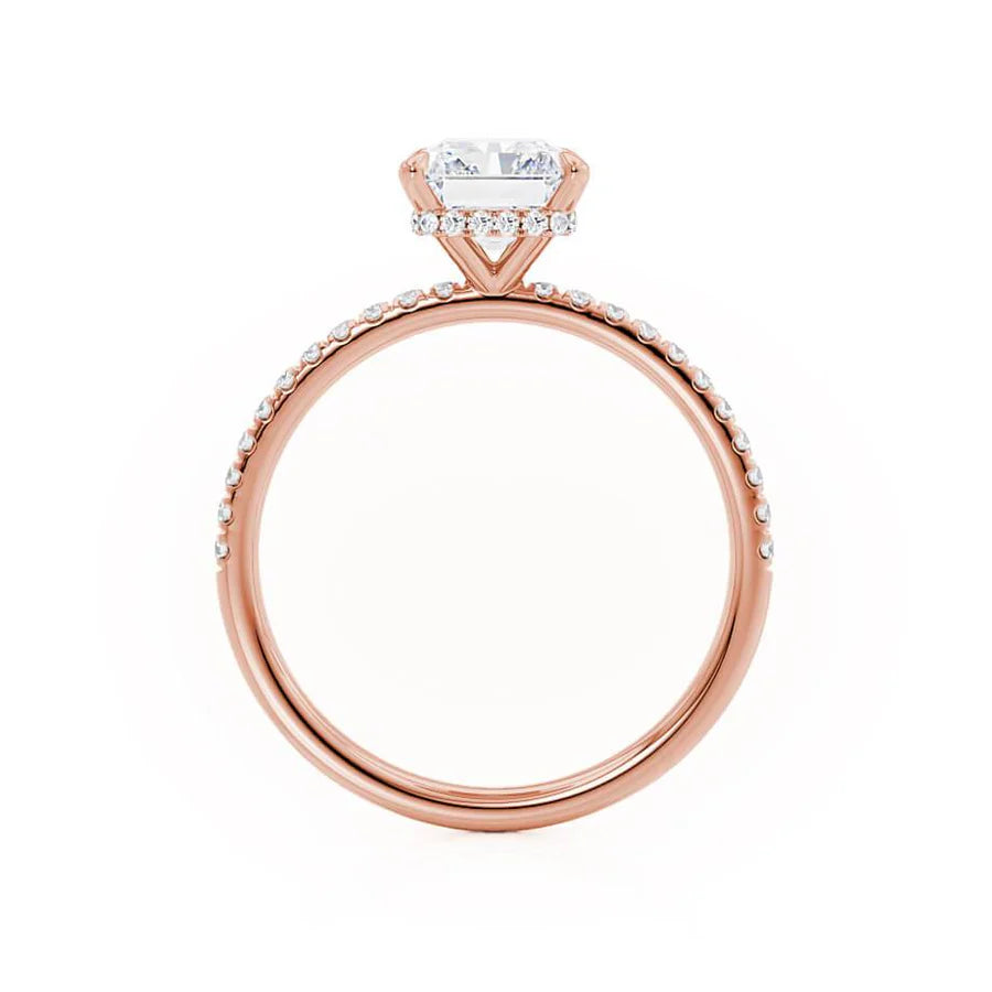 2ct Radiant Lab Diamond - 18k Gold Micro Pavé Hidden Halo