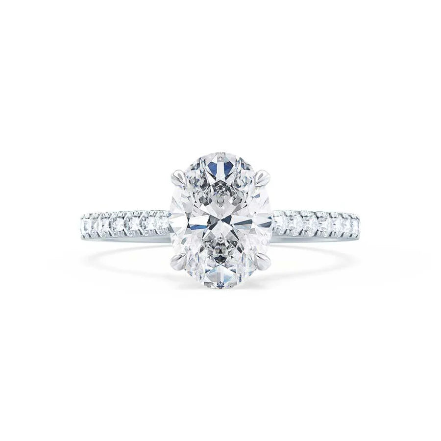 2ct Oval Lab Diamond - 18k Rose Gold Shoulder Set