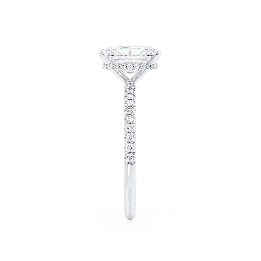 2ct Radiant Lab Diamond - 18k Gold Micro Pavé Hidden Halo