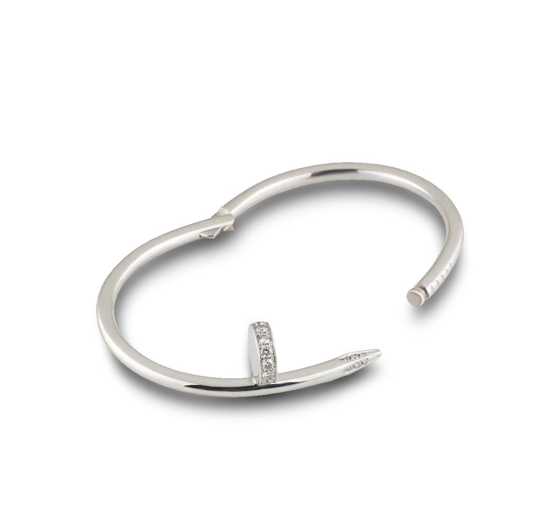 18K Gold Diamond Nail Bracelet