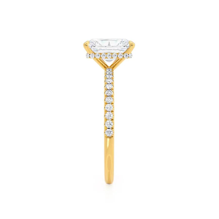 2ct Radiant Lab Diamond - 18k Gold Micro Pavé Hidden Halo