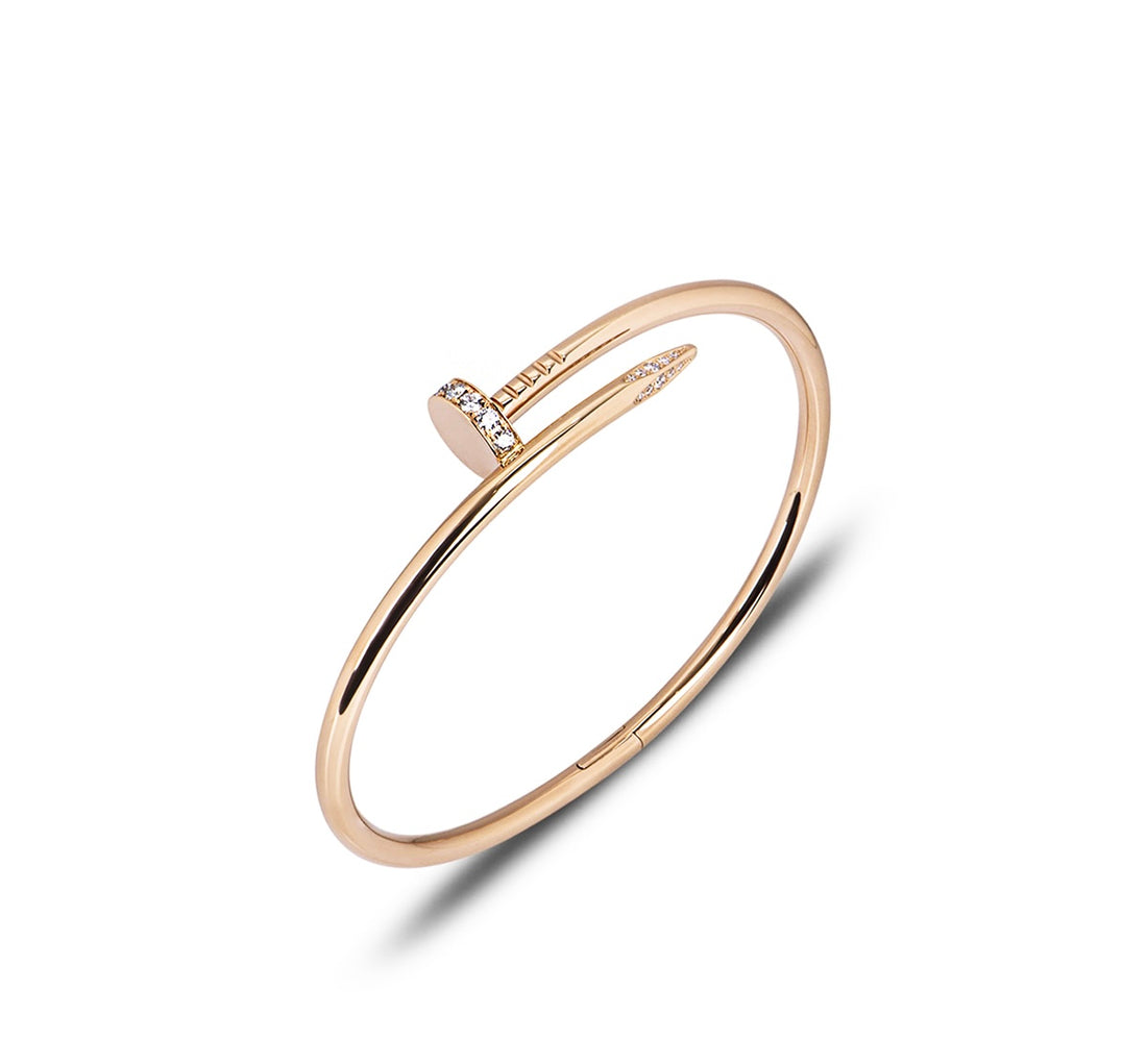 18K Gold Diamond Nail Bracelet