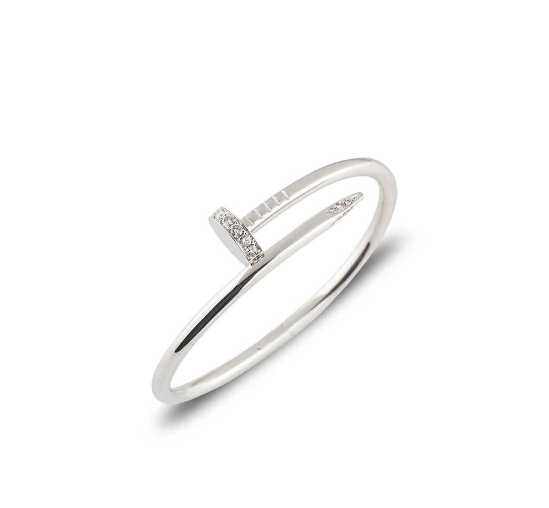 18K Gold Diamond Nail Bracelet