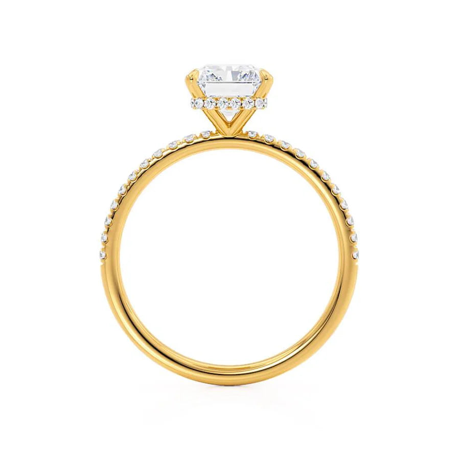 2ct Radiant Lab Diamond - 18k Gold Micro Pavé Hidden Halo