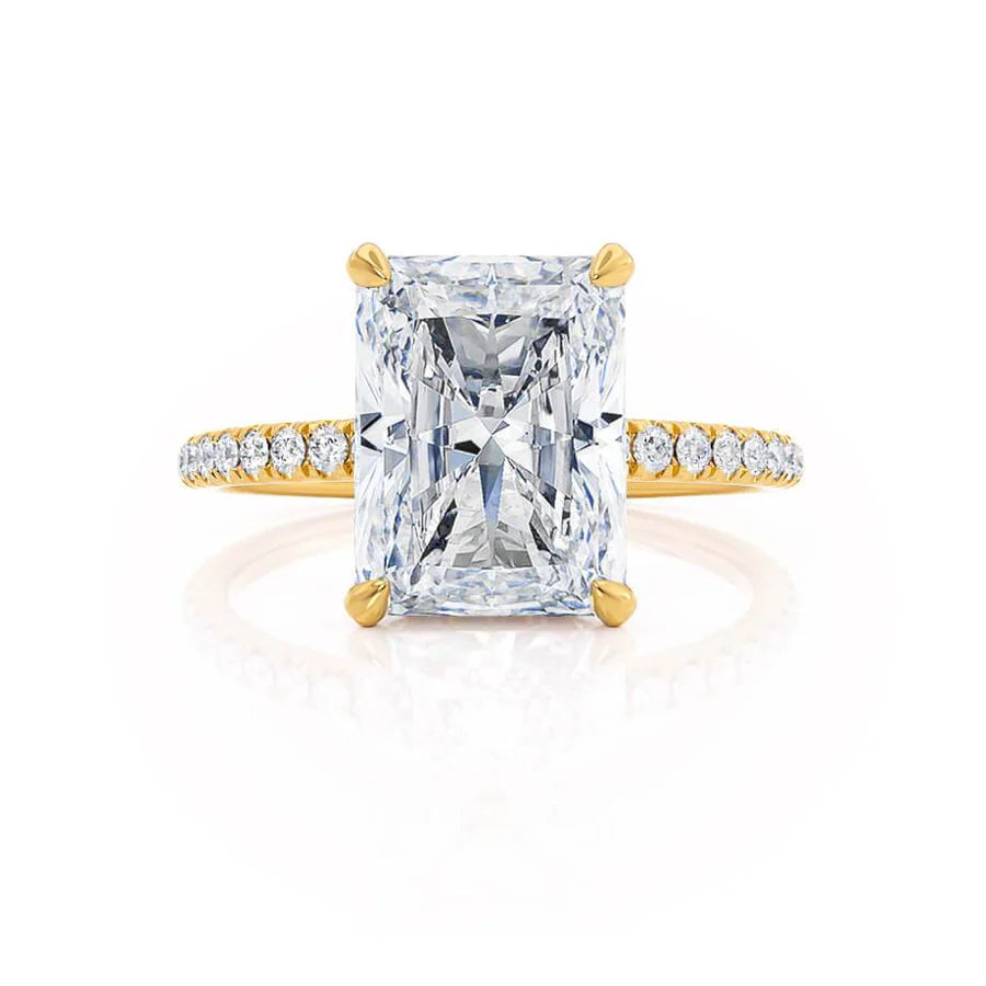 2ct Radiant Lab Diamond - 18k Gold Micro Pavé Hidden Halo