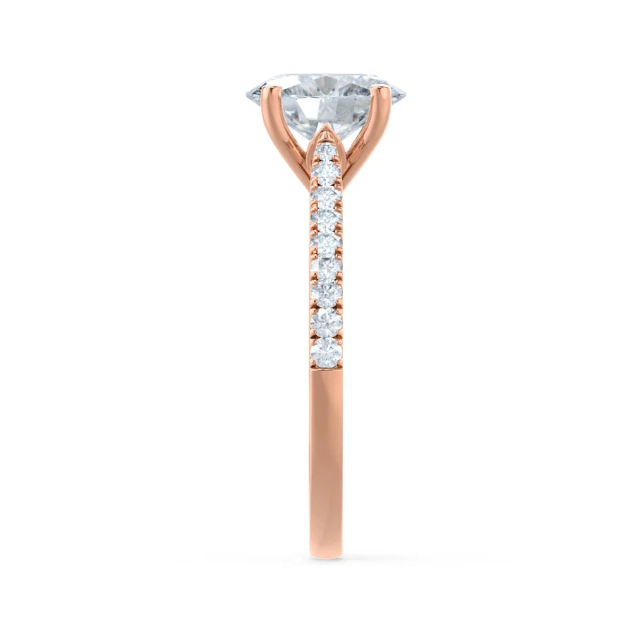 2ct Oval Lab Diamond - 18k Rose Gold Shoulder Set