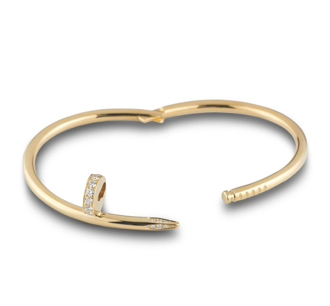 18K Gold Diamond Nail Bracelet