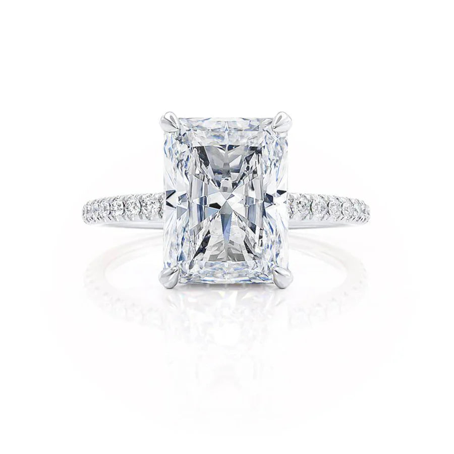 2ct Radiant Lab Diamond - 18k Gold Micro Pavé Hidden Halo