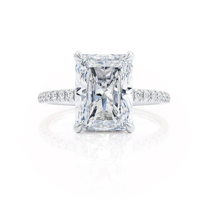 2ct Radiant Lab Diamond - 18k Gold Micro Pavé Hidden Halo