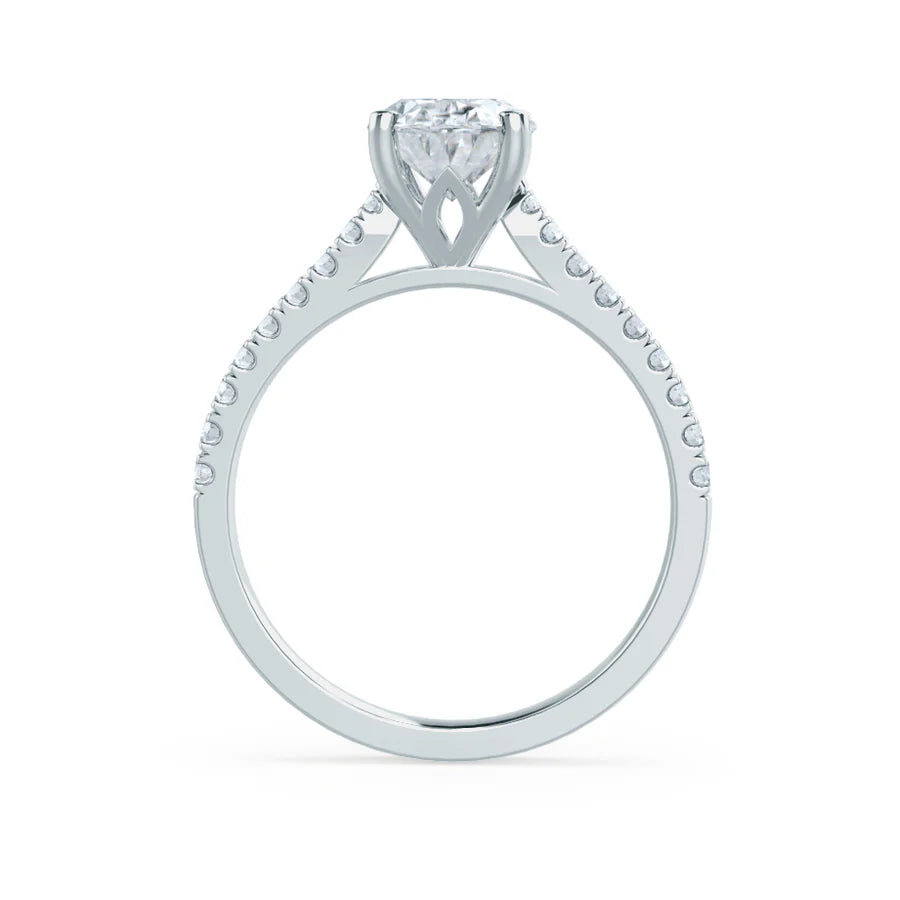 2ct Oval Lab Diamond - 18k Rose Gold Shoulder Set