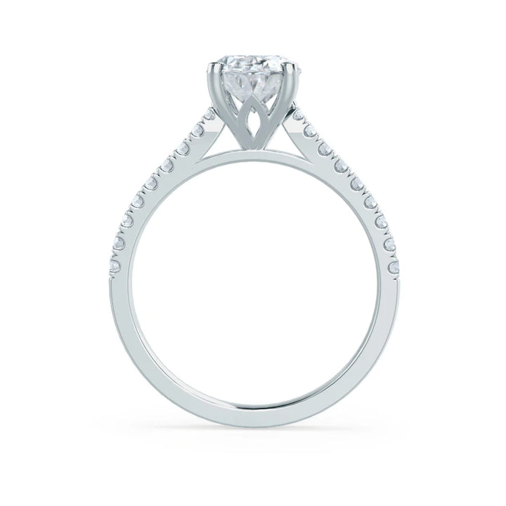 2ct Oval Lab Diamond - 18k Rose Gold Shoulder Set
