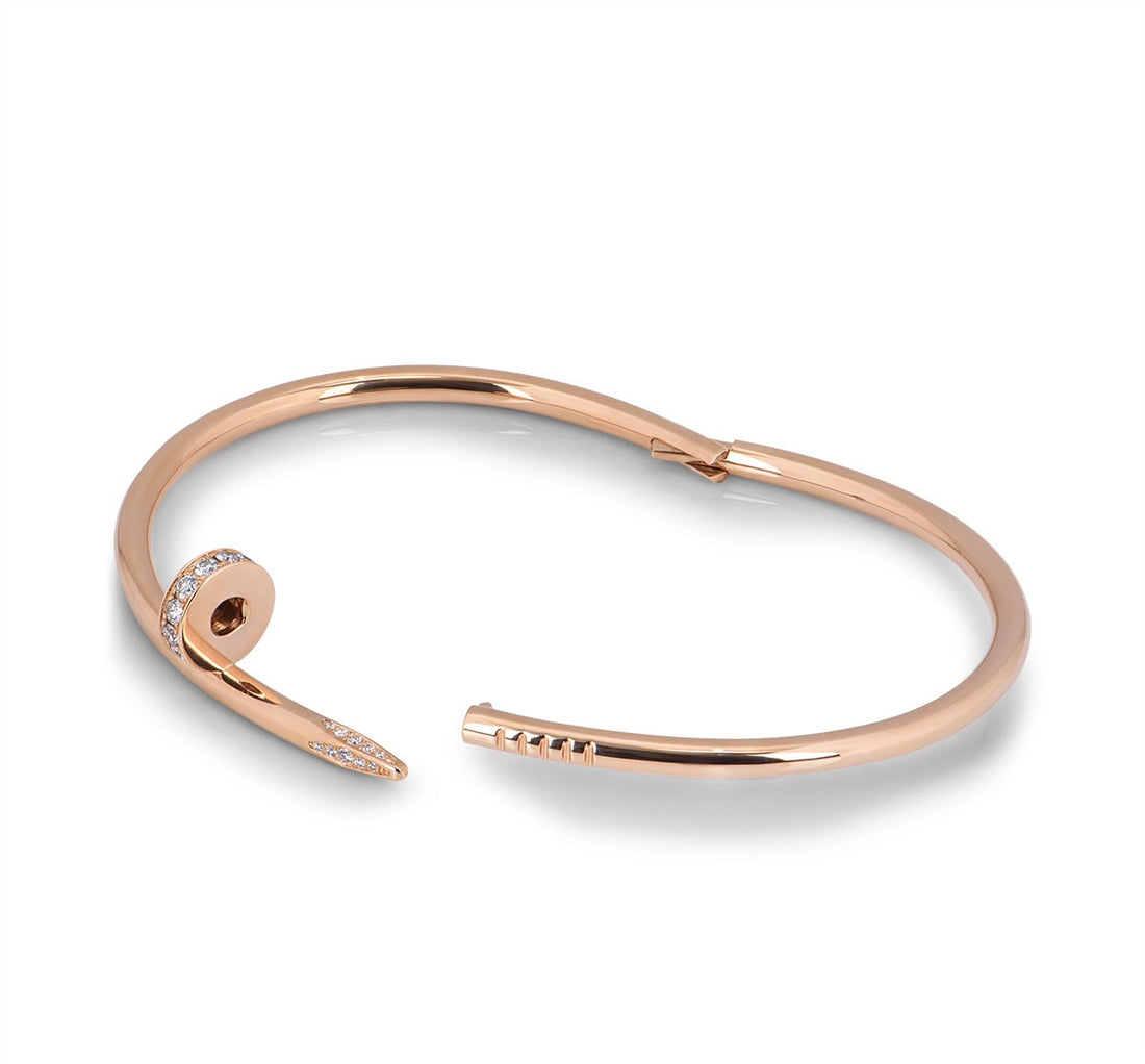 18K Gold Diamond Nail Bracelet