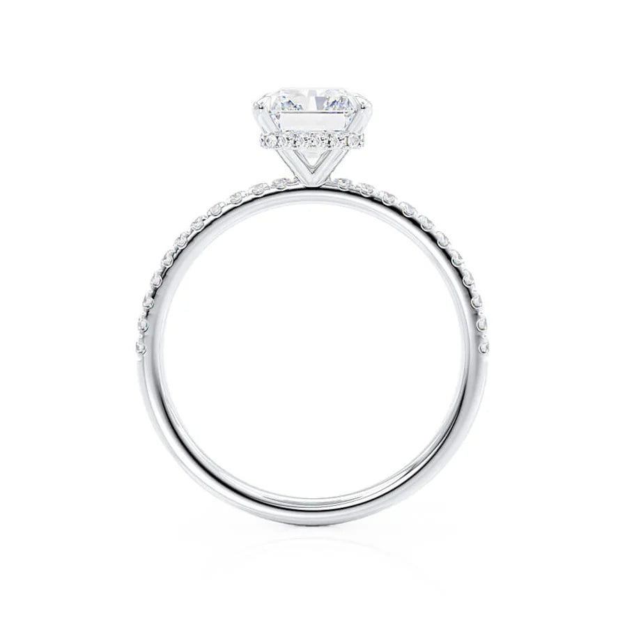 2ct Radiant Lab Diamond - 18k Gold Micro Pavé Hidden Halo