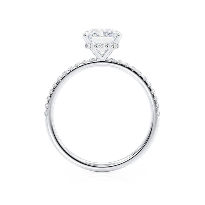 2ct Radiant Lab Diamond - 18k Gold Micro Pavé Hidden Halo