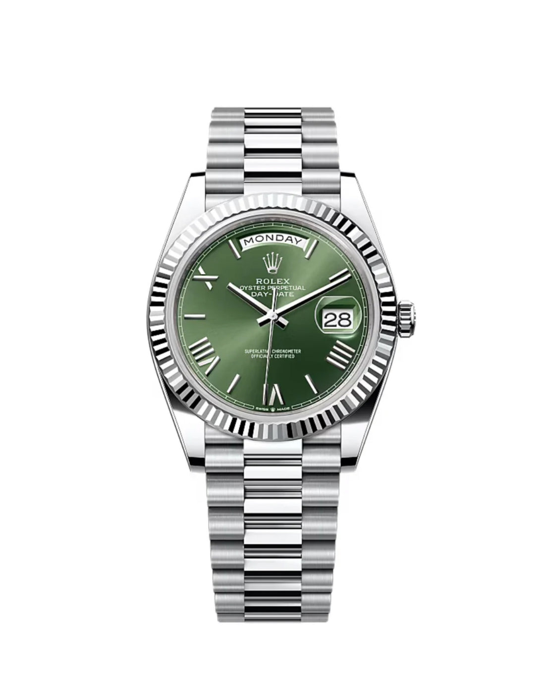 2021 ROLEX SAY-DATE 40 OLIVE GREEN ROMAN NUMERAL DIAL