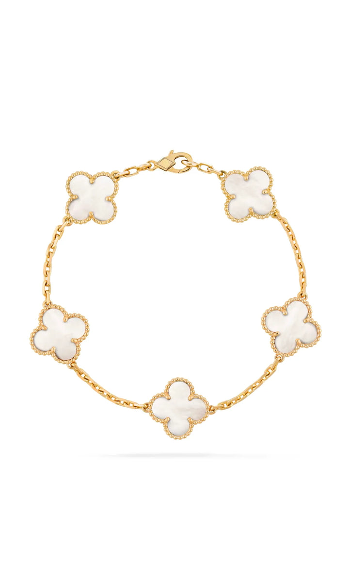 5 Clover Bracelet - Mother Of Peal