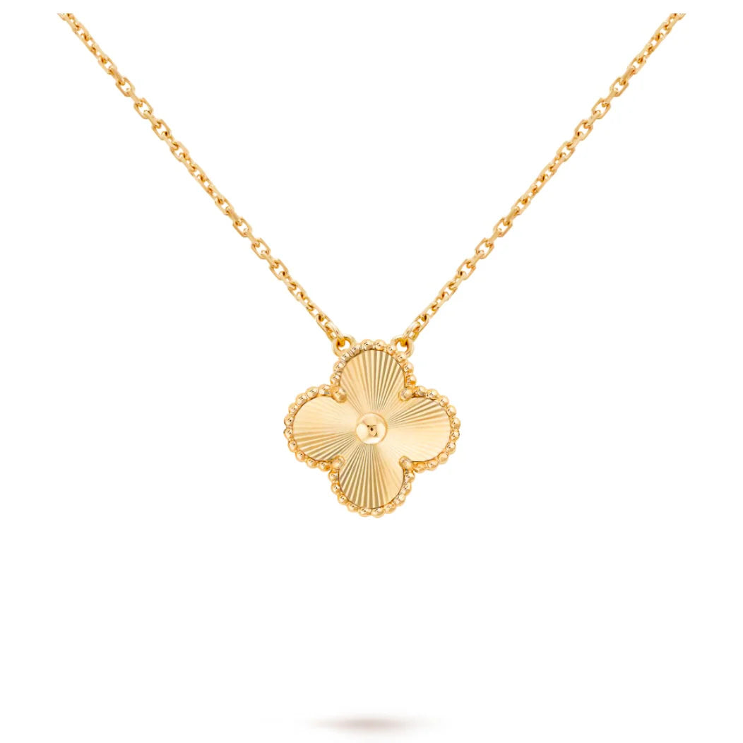 Single Clover Necklace - Solid Yellow