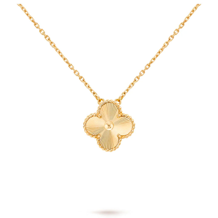 Single Clover Necklace - Solid Yellow