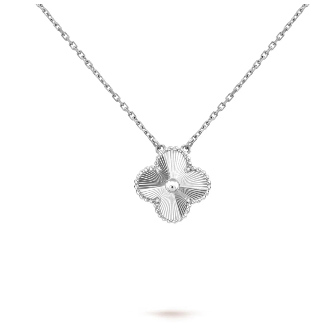 Single Clover Necklace - Solid White