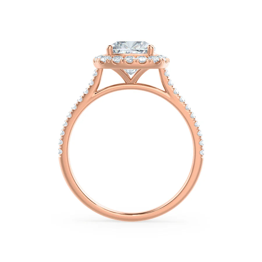 2ct Cushion Lab Diamond - 18K Gold Halo