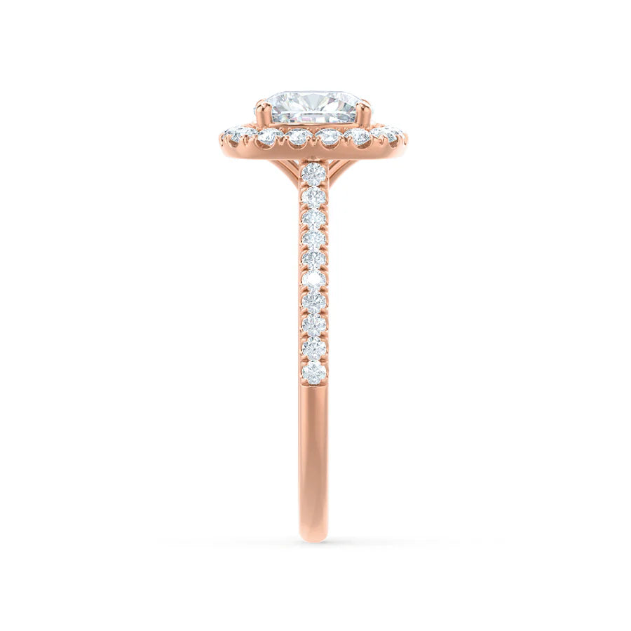 2ct Cushion Lab Diamond - 18K Gold Halo