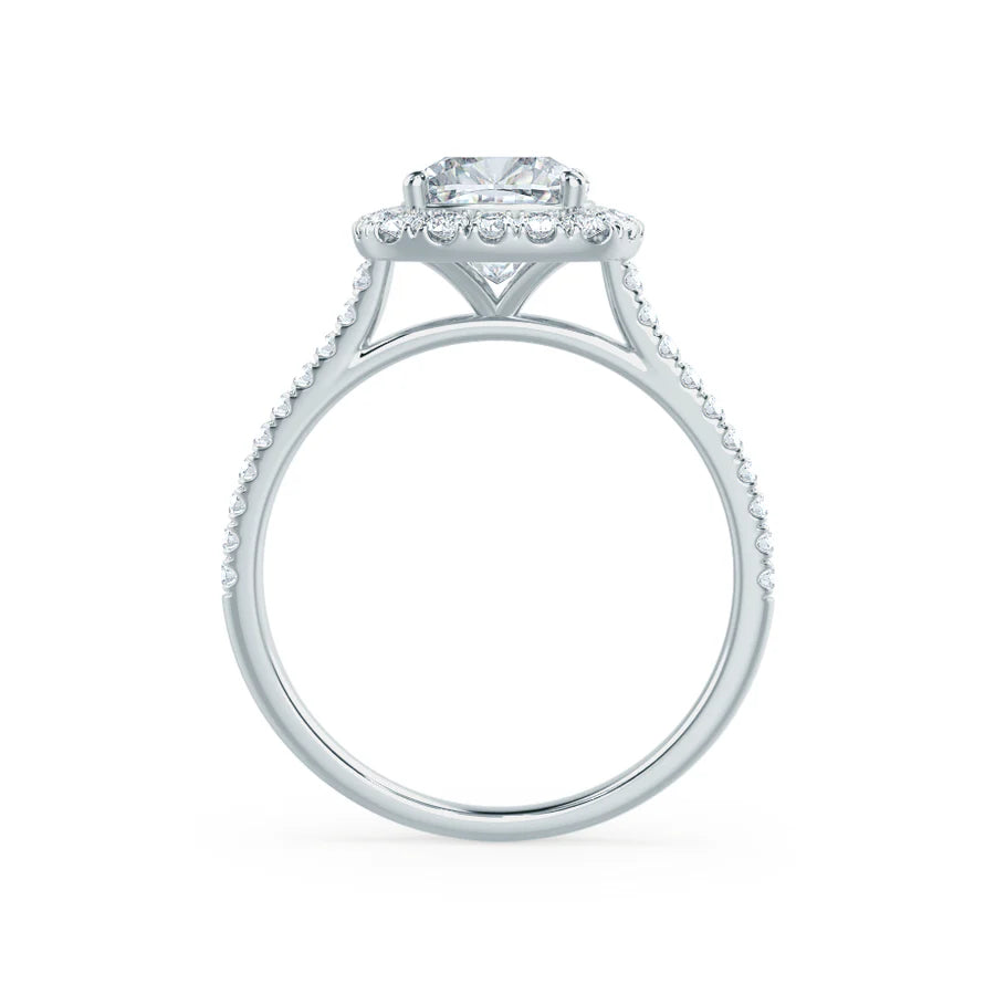 2ct Cushion Lab Diamond - 18K Gold Halo
