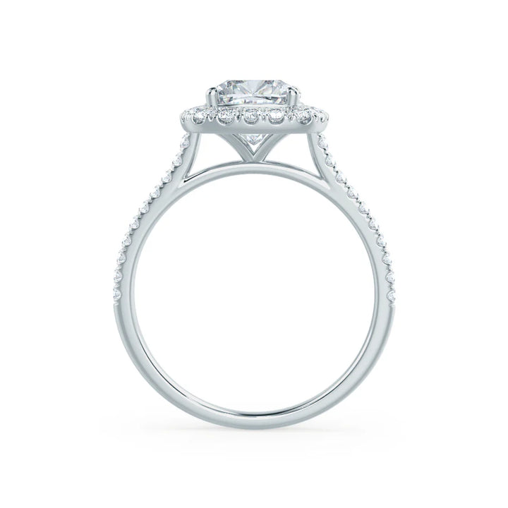 2ct Cushion Lab Diamond - 18K Gold Halo