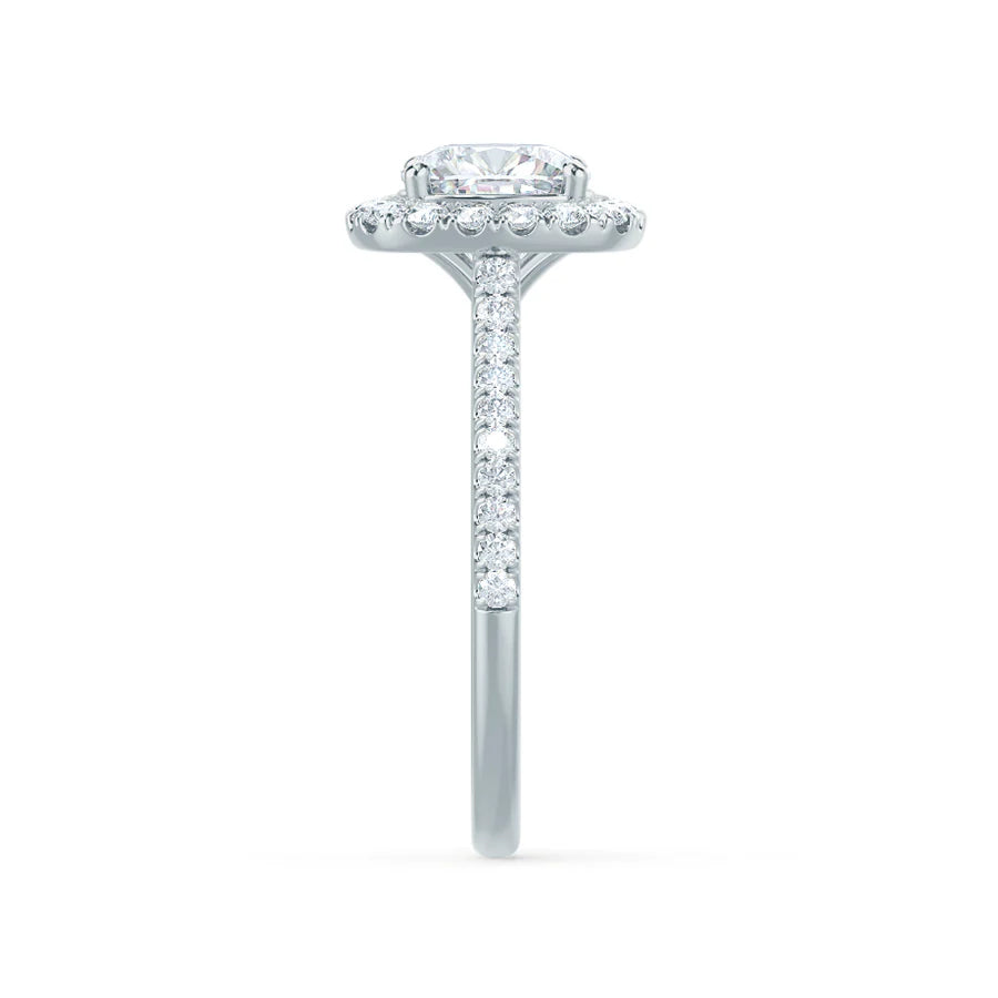 2ct Cushion Lab Diamond - 18K Gold Halo