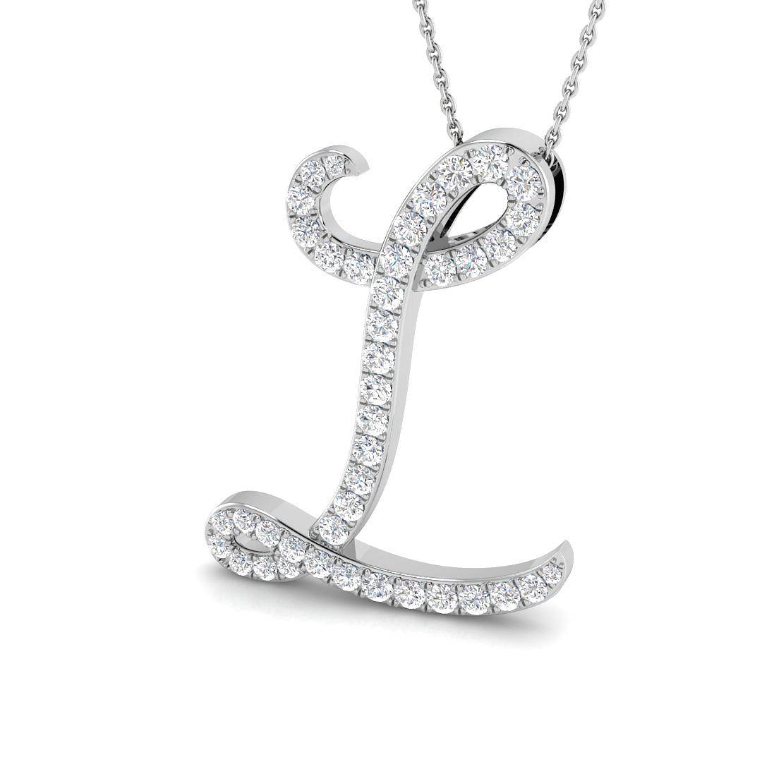 'L' Italic Round Cut Pendant
