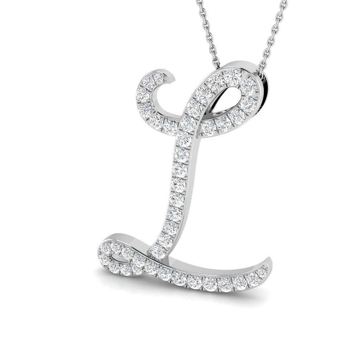 'L' Italic Round Cut Pendant