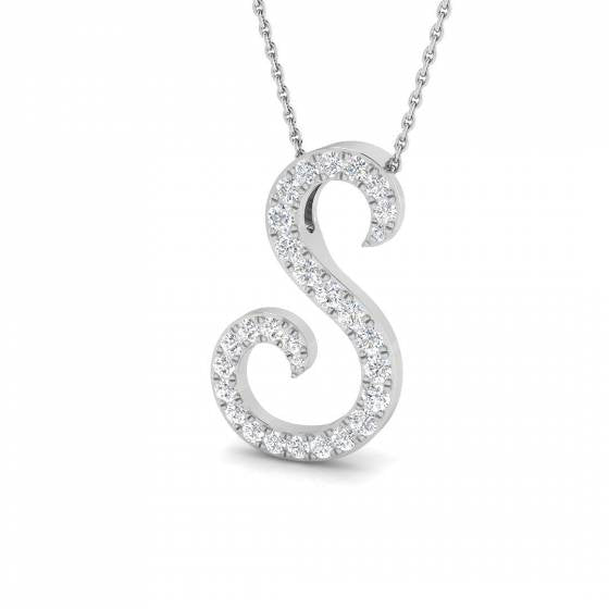 'S' Italic Round Cut Pendant