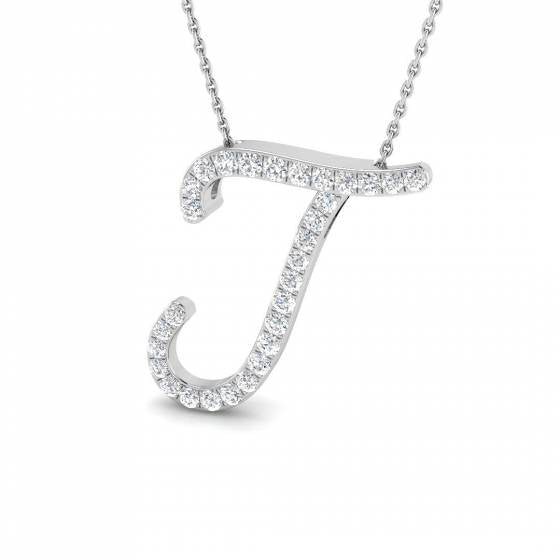 'J' Italic Round Cut Pendant