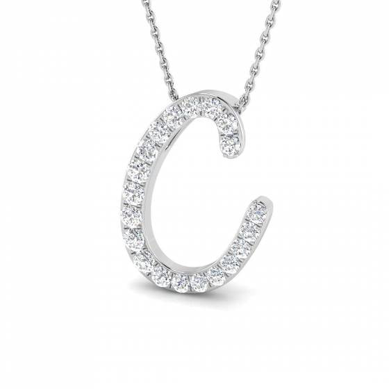 'C' Italic Round Cut Pendant