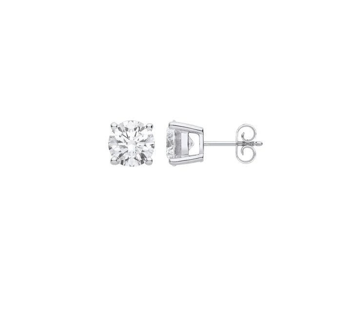 18ct White Gold Lab Grown Diamond Earrings IGI Certified