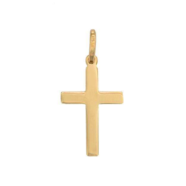 9ct Yellow Gold Small Flat Cross Pendant