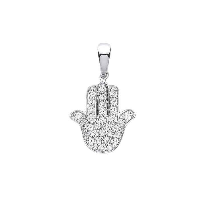 White Gold Diamond Hamsa Pendant
