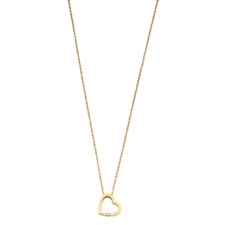 9ct Gold Diamond Heart Pendant