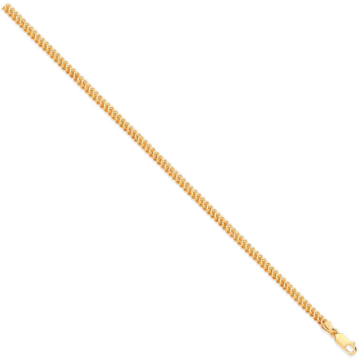 9ct Yellow Gold 2.9mm Hollow Franco Chain