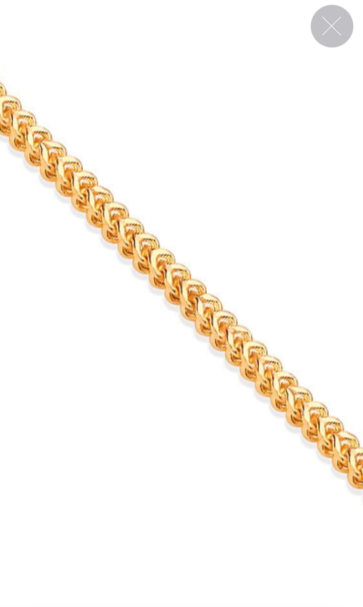 9ct Yellow Gold 2.9mm Hollow Franco Chain