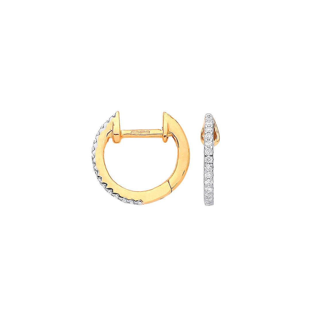 9ct Yellow Gold Diamond Earrings