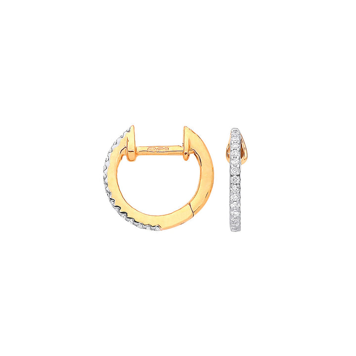 9ct Yellow Gold Diamond Earrings