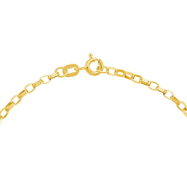 9ct Yellow Gold Diamond Cut Belcher Bracelet- 2.25mm - 7"- Ladies