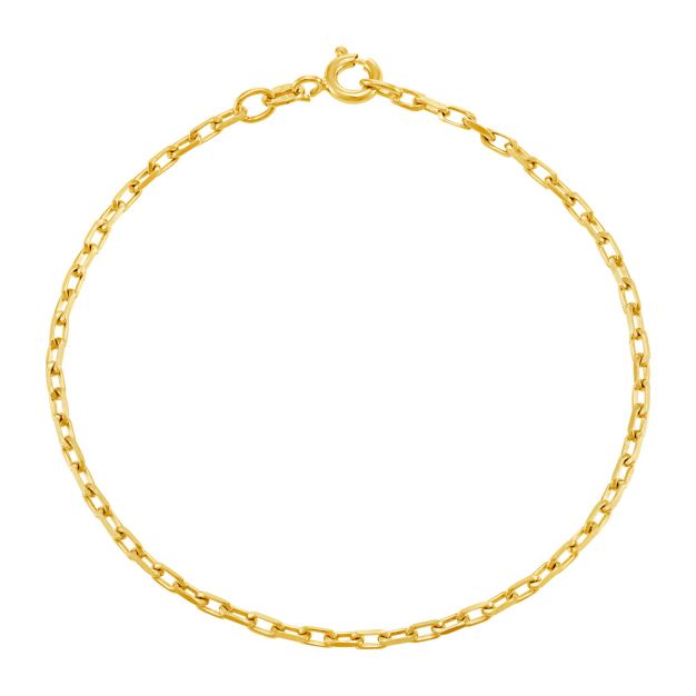 9ct Yellow Gold Diamond Cut Belcher Bracelet - 2mm - 7" - Ladies