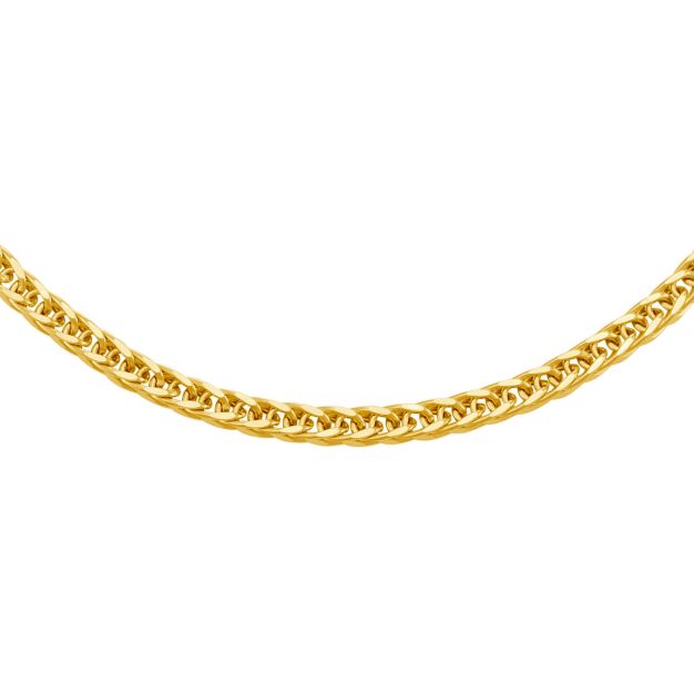 9ct Yellow Gold Italian Made Spiga Bracelet - 7" - 2.5mm - Ladies