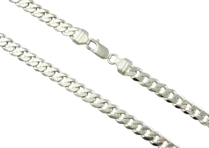 Silver Diamond Cut Curb Chain