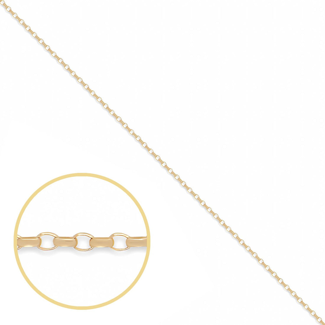 9ct Yellow Gold Solid Italian Trace Chain – Fine Diamond-Cut, 0.9mm