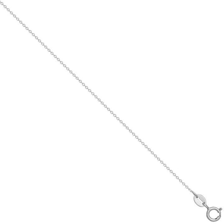 9ct White 0.5mm Gold Diamond Cut Cable Link Chain